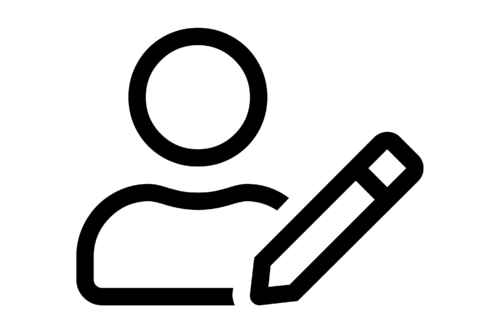 Mensch mit Stift